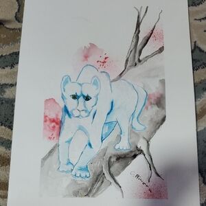 Blue Panther Watercolor
